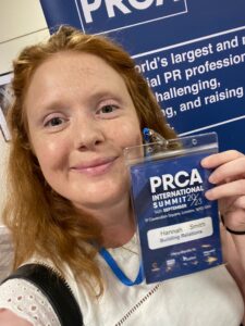 Photograph of PR Account Manager, Hannah Smith, at the PRCA International Summit