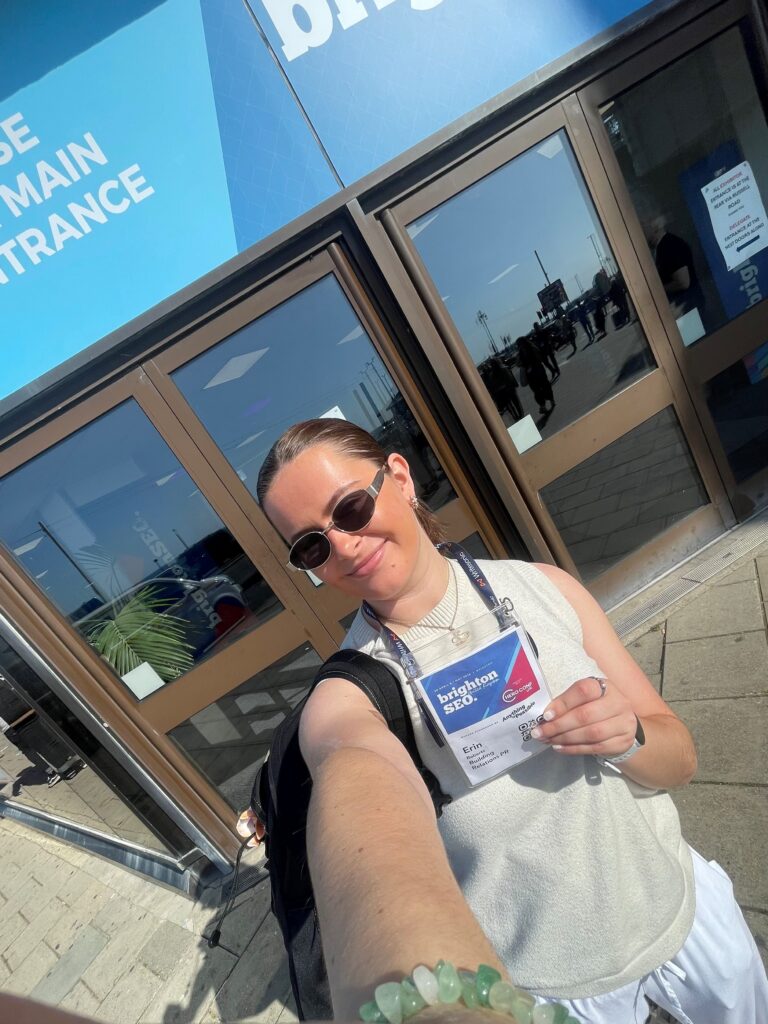 Woman at SEO conference